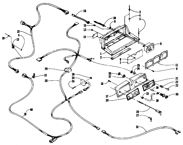 Parts Diagram for Arctic Cat 1986 JAG SNOWMOBILE CONSOLE AND WIRING ASSEMBLIES