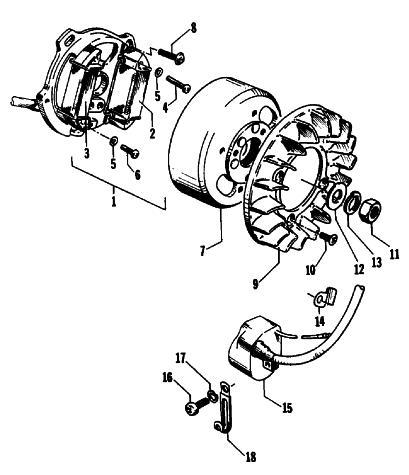 Parts Diagram for Arctic Cat 1992 KITTY CAT SNOWMOBILE MAGNETO