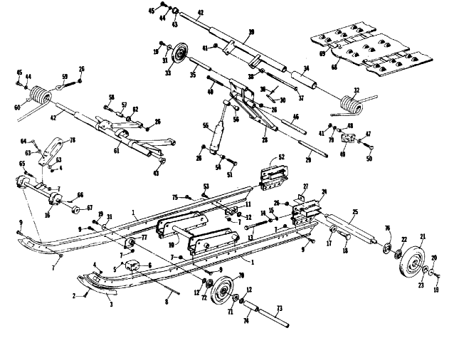 Parts Diagram for Arctic Cat 1986 PANTHER SNOWMOBILE UNDERCARRIAGE AND TRACK