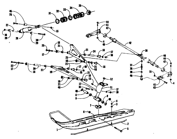 Parts Diagram for Arctic Cat 1986 CHEETAH 500 F/C SNOWMOBILE SKI AND FRONT SUSPENSION