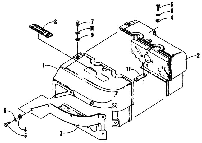 Parts Diagram for Arctic Cat 1990 COUGAR SNOWMOBILE CYLINDER COWLING