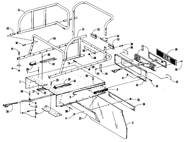 Parts Diagram for Arctic Cat 1986 CHEETAH 500 F/C SNOWMOBILE BODY EXTENSION