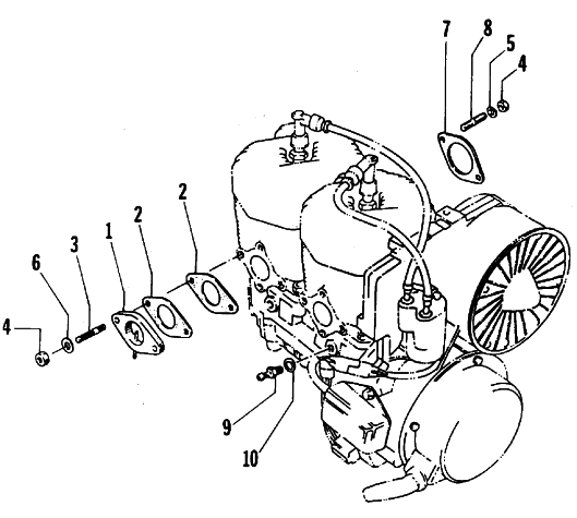 Parts Diagram for Arctic Cat 1986 CHEETAH 500 F/C SNOWMOBILE INTAKE ASSEMBLY