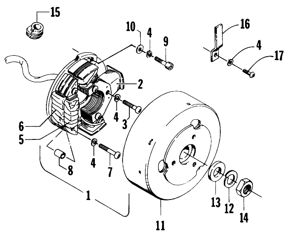 Parts Diagram for Arctic Cat 1986 PANTERA SNOWMOBILE MAGNETO