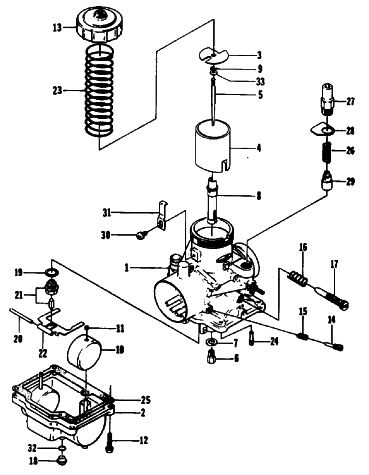 Parts Diagram for Arctic Cat 1990 COUGAR SNOWMOBILE CARBURETOR