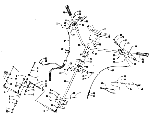 Parts Diagram for Arctic Cat 1987 EL TIGRE (530) SNOWMOBILE STEERING