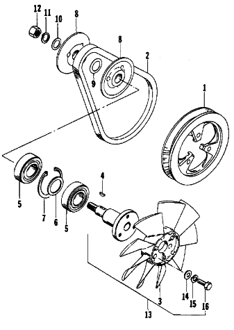 Parts Diagram for Arctic Cat 1990 JAG SNOWMOBILE COOLING FAN