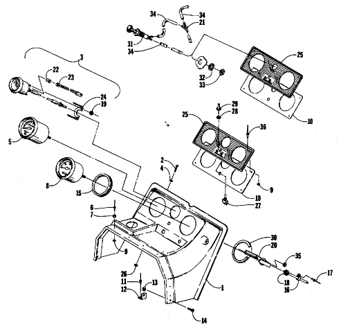 Parts Diagram for Arctic Cat 1987 EL TIGRE 6000 (650 L/C) SNOWMOBILE CONSOLE AND INSTRUMENTS