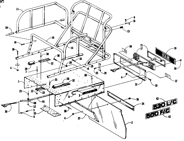 Parts Diagram for Arctic Cat 1987 CHEETAH F/C SNOWMOBILE BODY EXTENSION