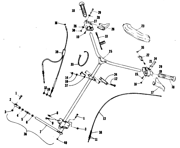 Parts Diagram for Arctic Cat 1987 JAG 340 SNOWMOBILE STEERING