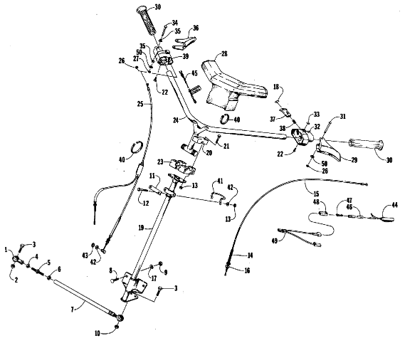 Parts Diagram for Arctic Cat 1987 SUPER JAG SNOWMOBILE STEERING