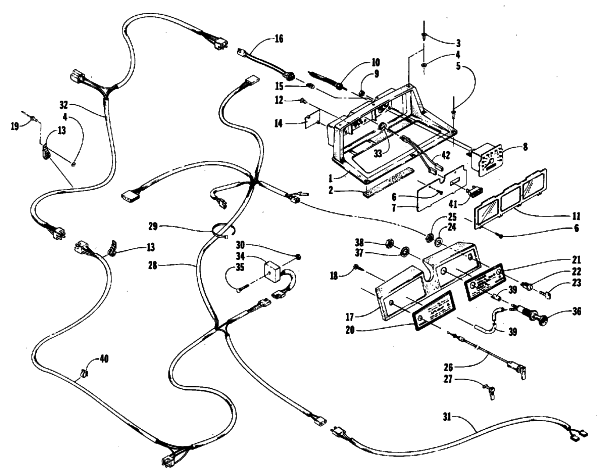 Parts Diagram for Arctic Cat 1987 JAG 340 SNOWMOBILE CONSOLE AND WIRING ASSEMBLIES