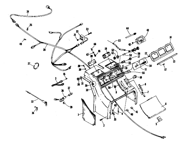 Parts Diagram for Arctic Cat 1987 SUPER JAG SNOWMOBILE CONSOLE AND WIRING ASSEMBLIES