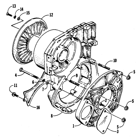 Parts Diagram for Arctic Cat 1987 CHEETAH F/C SNOWMOBILE FAN HOUSING