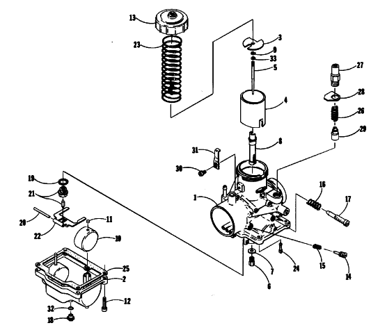 Parts Diagram for Arctic Cat 1990 JAG MOUNTAIN CAT SNOWMOBILE CARBURETOR
