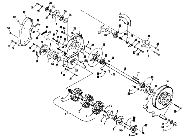 Parts Diagram for Arctic Cat 1988 JAG (440 F/C) SNOWMOBILE DRIVE TRAIN