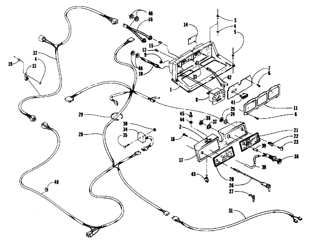 Parts Diagram for Arctic Cat 1988 JAG (340 F/C) SNOWMOBILE CONSOLE AND WIRING ASSEMBLIES