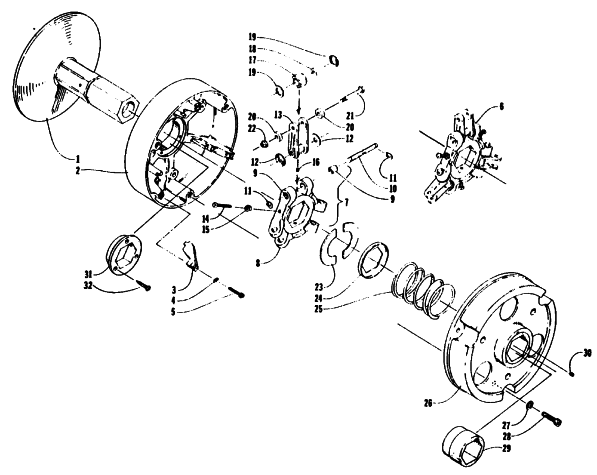 Parts Diagram for Arctic Cat 1988 JAG (340 F/C) SNOWMOBILE DRIVE CLUTCH