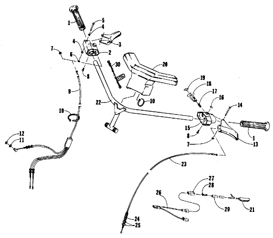 Parts Diagram for Arctic Cat 1988 EL TIGRE 5000 (440 L/C) SNOWMOBILE HANDLEBAR ASS'Y