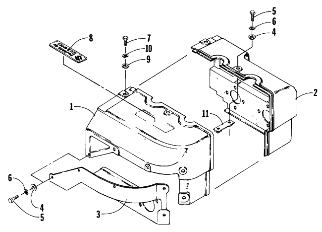 Parts Diagram for Arctic Cat 1988 PANTHER (F/C) SNOWMOBILE CYLINDER COWLING