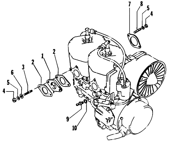 Parts Diagram for Arctic Cat 1988 CHEETAH (500 F/C) SNOWMOBILE INTAKE ASSEMBLY