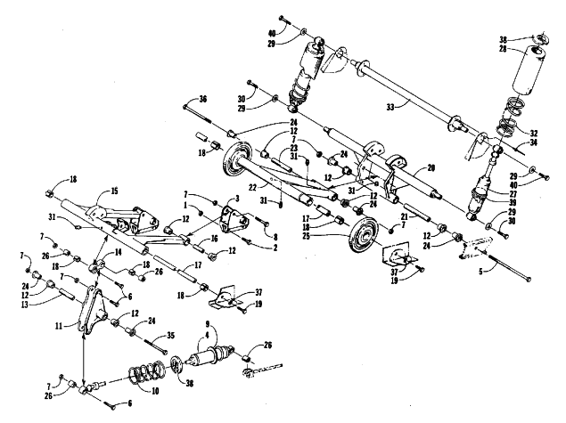 Parts Diagram for Arctic Cat 1988 EL TIGRE 6000 (530 L/C) SNOWMOBILE REAR SUSPENSION ARM ASSEMBLIES