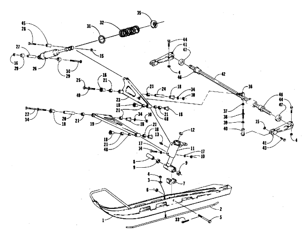 Parts Diagram for Arctic Cat 1989 EL TIGRE EXT SNOWMOBILE SKI & FRONT SUSPENSION