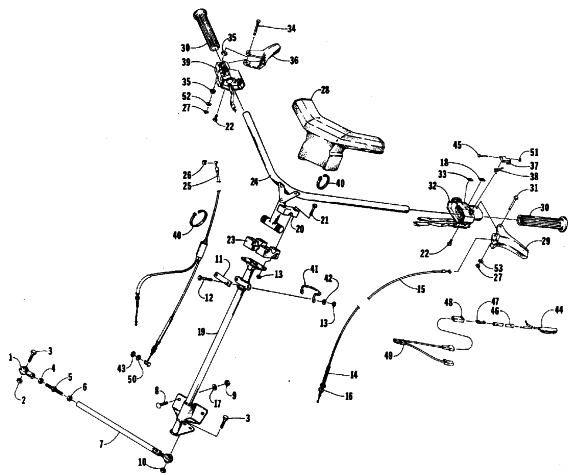 Parts Diagram for Arctic Cat 1988 PANTHER (F/C) SNOWMOBILE STEERING - ASAHI DENSO SWITCHES