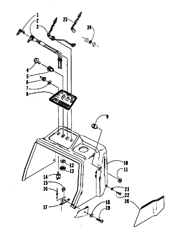 Parts Diagram for Arctic Cat 1988 WILDCAT 650 (650 L/C) SNOWMOBILE SWITCH AND CONSOLE ASSEMBLY