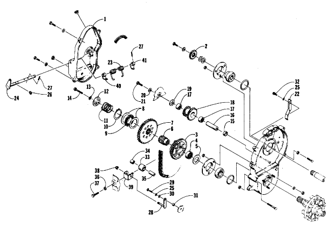 Parts Diagram for Arctic Cat 1988 JAG (340 F/C) SNOWMOBILE DRIVE/REVERSE DROPCASE ASSEMBLY