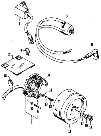 Parts Diagram for Arctic Cat 1988 WILDCAT 650 (650 L/C) SNOWMOBILE ELECTRICAL EQUIPMENT/MAGNETO