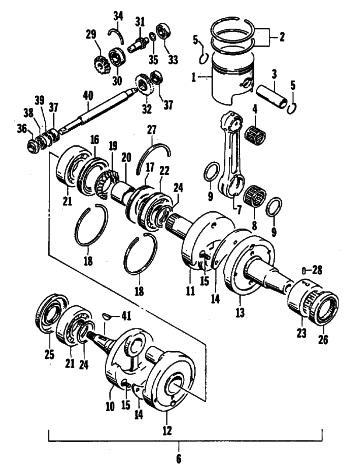 Parts Diagram for Arctic Cat 1988 WILDCAT 650 (650 L/C) SNOWMOBILE PISTON AND CRANKSHAFT