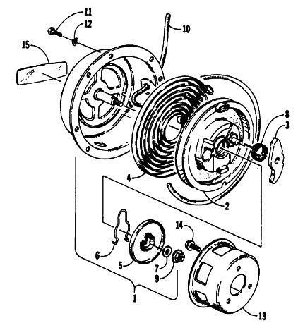 Parts Diagram for Arctic Cat 1989 COUGAR SNOWMOBILE RECOIL STARTER