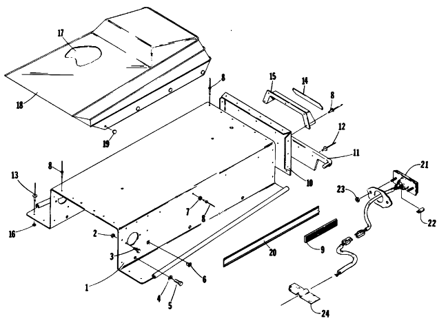Parts Diagram for Arctic Cat 1990 KITTY CAT SNOWMOBILE SEAT, TUNNEL, AND TAILIGHT