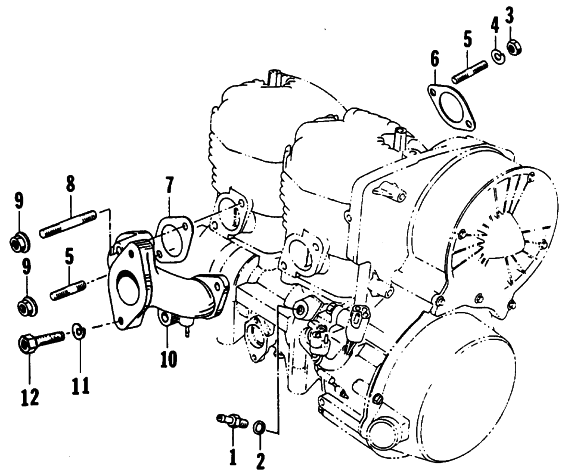 Parts Diagram for Arctic Cat 1989 JAG 340 SNOWMOBILE INTAKE MANIFOLD