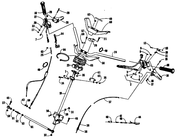 Parts Diagram for Arctic Cat 1989 SUPER JAG SNOWMOBILE STEERING