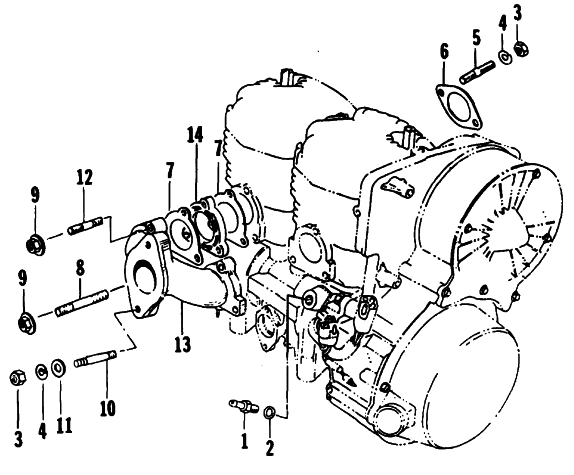 Parts Diagram for Arctic Cat 1989 PANTHER (440 F/C) SNOWMOBILE INTAKE MANIFOLD