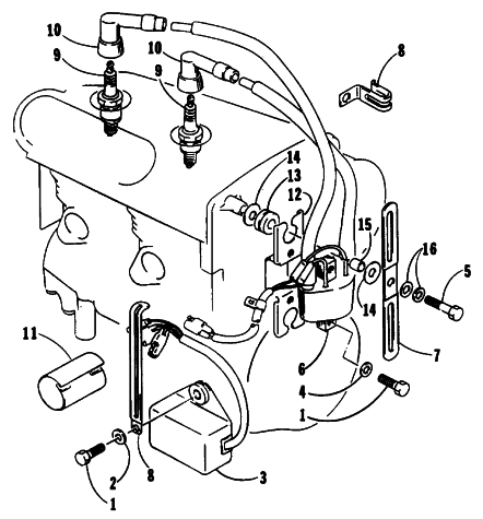 Parts Diagram for Arctic Cat 1989 PANTHER (440 F/C) SNOWMOBILE ELECTRICAL