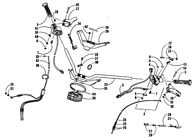 Parts Diagram for Arctic Cat 1989 EL TIGRE EXT SNOWMOBILE HANDLEBAR ASSEMBLY