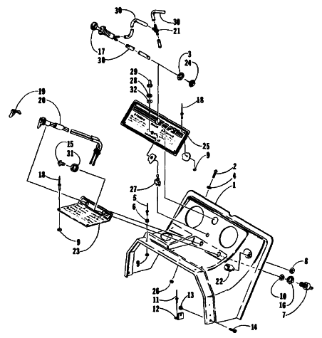 Parts Diagram for Arctic Cat 1989 CHEETAH TOURING SNOWMOBILE SWITCH, CHOKE, AND CONSOLE ASSEMBLY