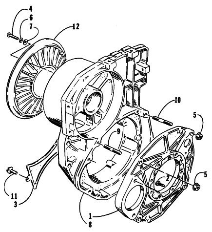 Parts Diagram for Arctic Cat 1989 COUGAR SNOWMOBILE FAN HOUSING