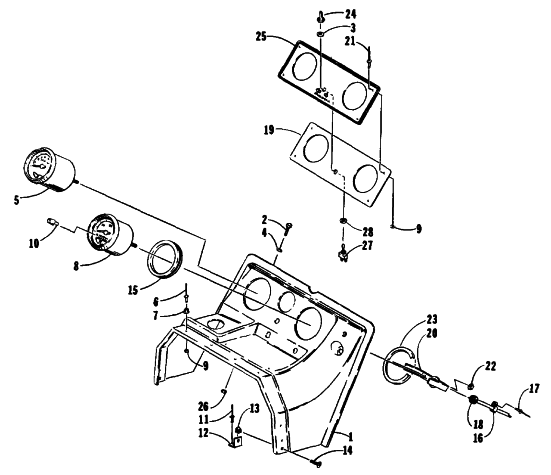 Parts Diagram for Arctic Cat 1989 PANTERA (440 L/C) SNOWMOBILE CONSOLE AND INSTRUMENTS