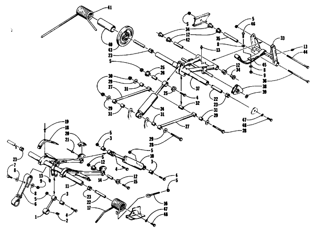 Parts Diagram for Arctic Cat 1989 WILDCAT 650 SNOWMOBILE REAR SUSPENSION ARM ASSEMBLIES