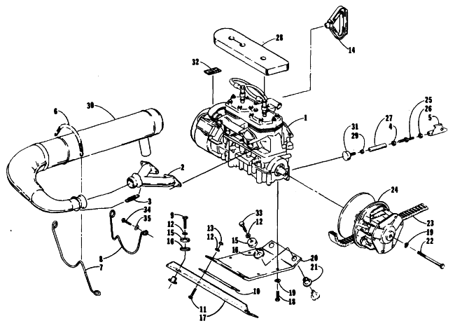 Parts Diagram for Arctic Cat 1989 PANTERA (440 L/C) SNOWMOBILE ENGINE AND RELATED PARTS