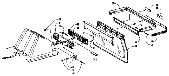 Parts Diagram for Arctic Cat 1989 EL TIGRE EXT SNOWMOBILE TAILLIGHT AND REAR BUMPER