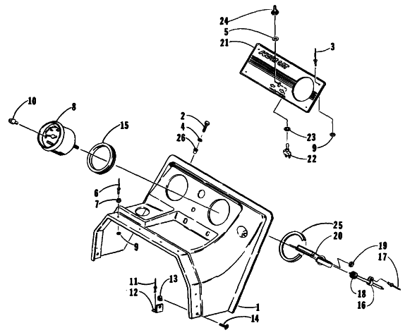 Parts Diagram for Arctic Cat 1990 JAG AFS LT SNOWMOBILE CONSOLE AND INSTRUMENTS