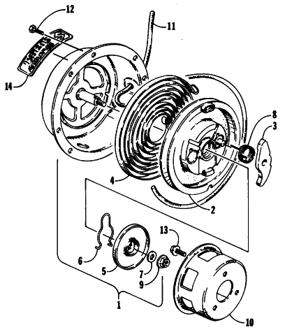 Parts Diagram for Arctic Cat 1990 EL TIGRE EXT SNOWMOBILE RECOIL STARTER