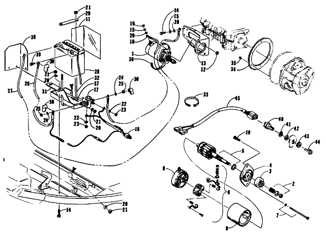 Parts Diagram for Arctic Cat 1989 EL TIGRE EXT SNOWMOBILE ELECTRIC START ASSEMBLY