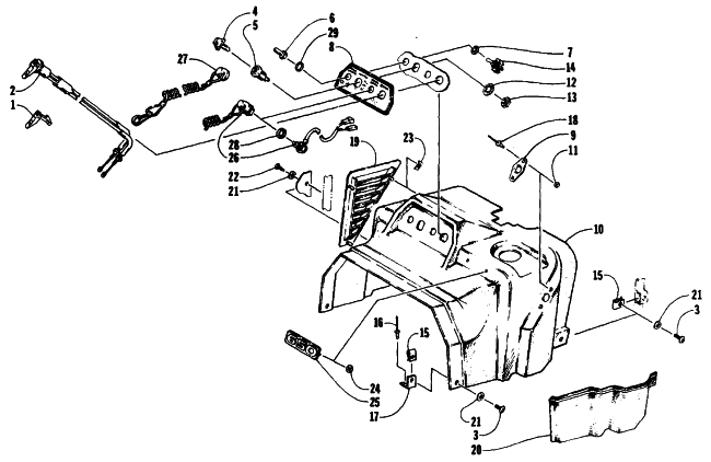 Parts Diagram for Arctic Cat 1989 WILDCAT 650 SNOWMOBILE SWITCH AND CONSOLE ASSEMBLY