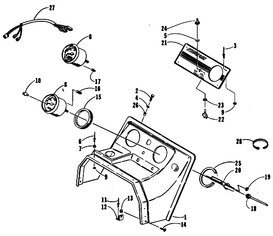 Parts Diagram for Arctic Cat 1990 JAG AFS SNOWMOBILE CONSOLE AND INSTRUMENTS